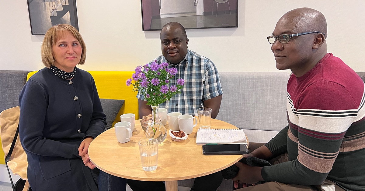 LIFE Mentor and two participants at "Fika" during study visit at Karlstad Municipality.