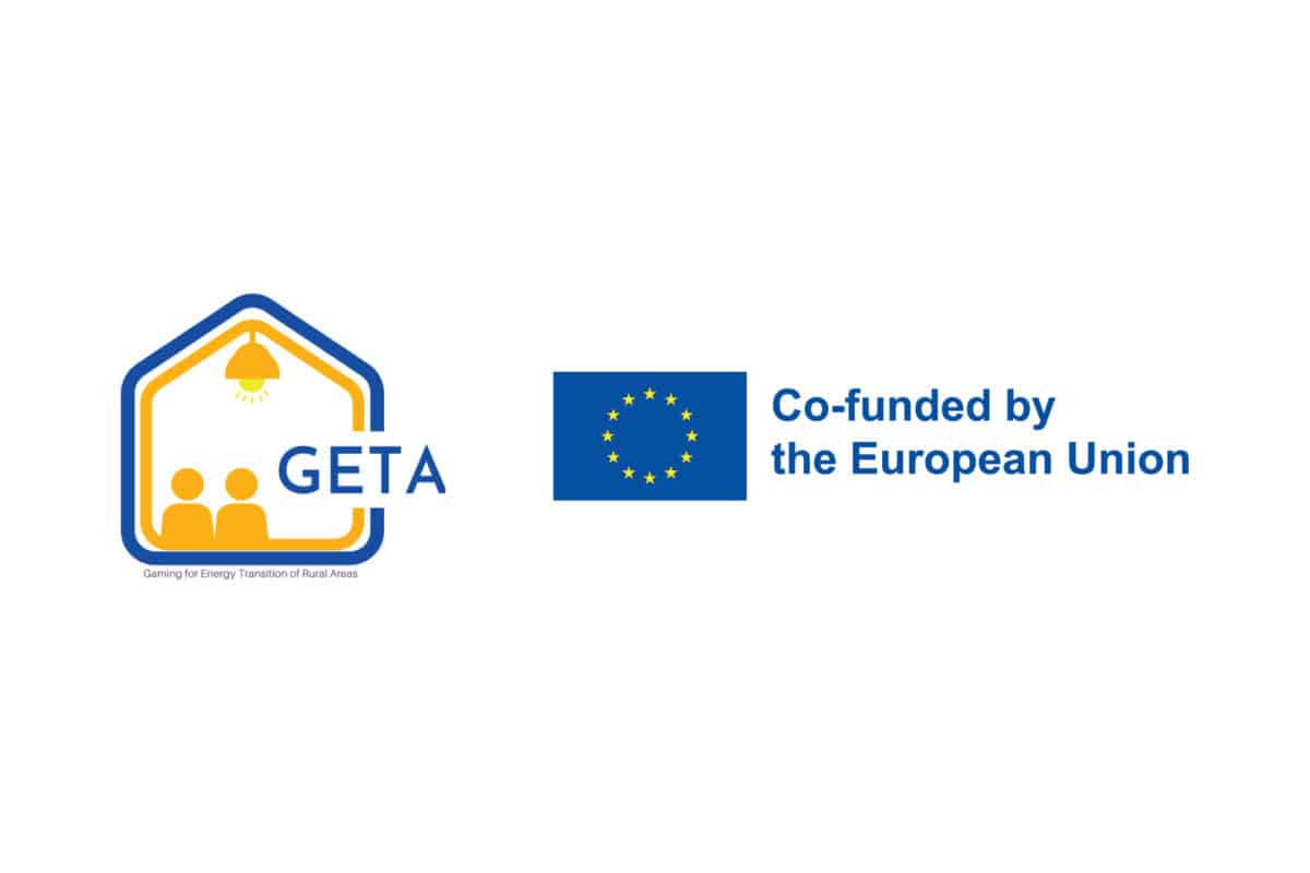 Logo: GETA Gaming for Energy Transition of Rural Areas Logo: Co-funded by the European Union
